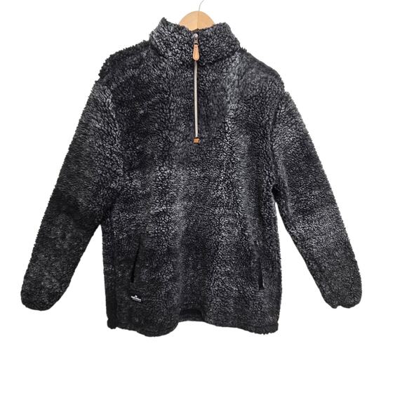 Simply Southern Teddy Bear Sherpa 1/4 Zip Fleece Pullover Jacket Gray SZ XL Cozy - Picture 1 of 11